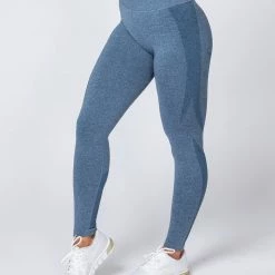 Muscle Nation Shape Up Seamless Full Length Leggings - Navy Marl Non Scrunch