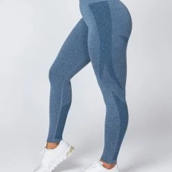 Muscle Nation Shape Up Seamless Full Length Leggings - Navy Marl Non Scrunch