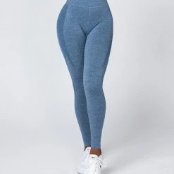 Muscle Nation Shape Up Seamless Full Length Leggings - Navy Marl Non Scrunch