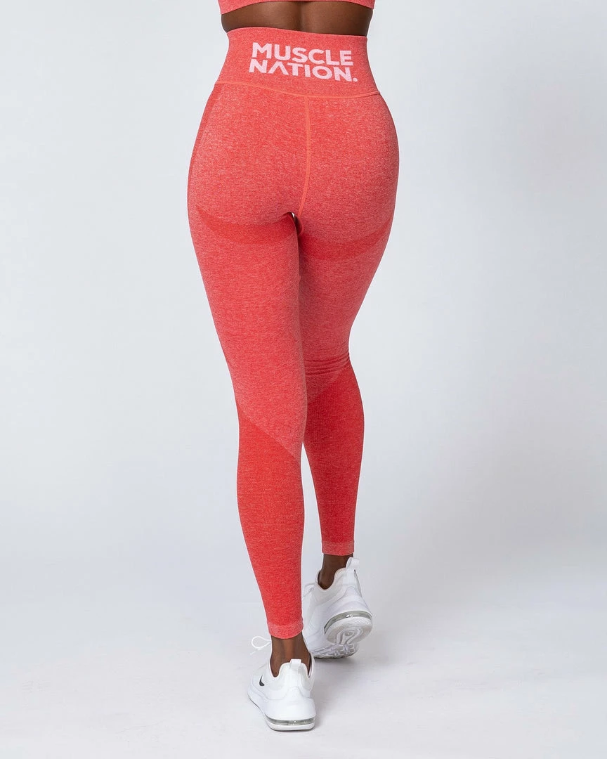 Budget โจ Muscle Nation Non Scrunch Shape Up Seamless Full Length Leggings - Poppy Marl ๐ 3 Muscle Nation Non Scrunch Shape Up Seamless Full Length Leggings - Poppy Marl