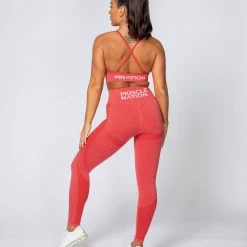 Budget โจ Muscle Nation Non Scrunch Shape Up Seamless Full Length Leggings - Poppy Marl ๐ 14 Muscle Nation Non Scrunch Shape Up Seamless Full Length Leggings - Poppy Marl