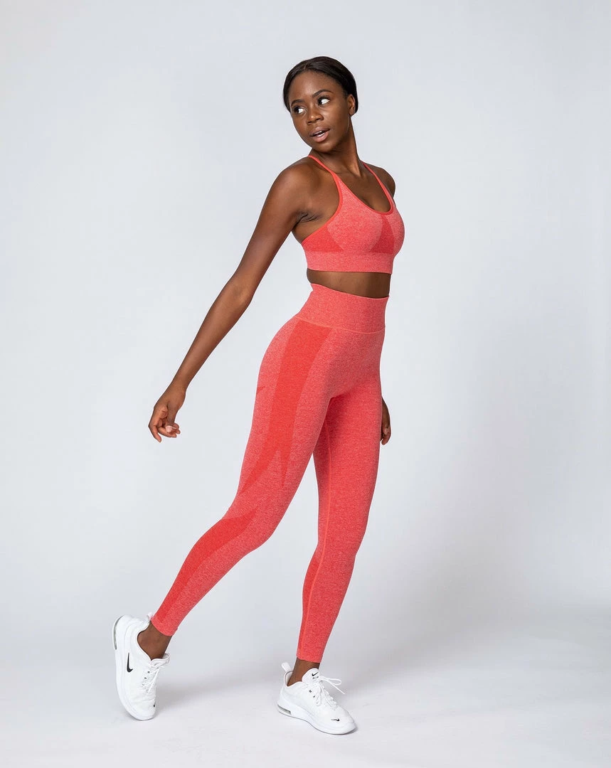 Budget โจ Muscle Nation Non Scrunch Shape Up Seamless Full Length Leggings - Poppy Marl ๐ 5 Muscle Nation Non Scrunch Shape Up Seamless Full Length Leggings - Poppy Marl