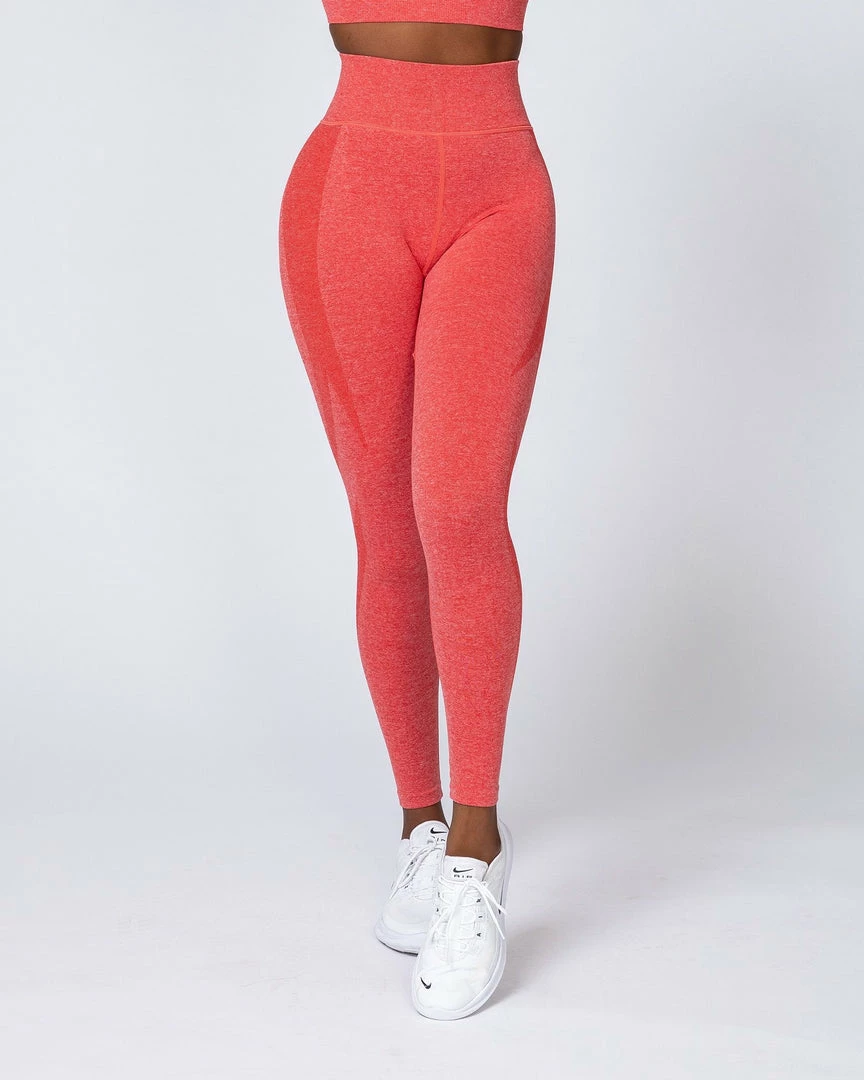 Budget โจ Muscle Nation Non Scrunch Shape Up Seamless Full Length Leggings - Poppy Marl ๐ 6 Muscle Nation Non Scrunch Shape Up Seamless Full Length Leggings - Poppy Marl