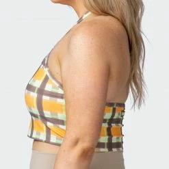 Muscle Nation Shimmer Bra Tank Combo - Checked Out Print 30% EOFY SALE