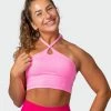Muscle Nation 30% EOFY SALE Shimmer Bra Tank Combo - Shocking Pink