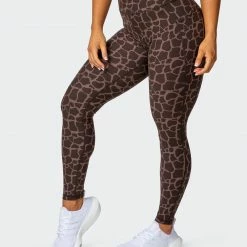 Muscle Nation 30% EOFY SALE Signature Pocket Ankle Length Leggings - Tonal Giraffe Print