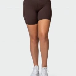 Muscle Nation Signature Pocket Bike Shorts - Cocoa 30% EOFY SALE