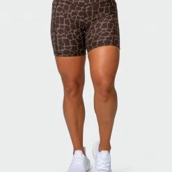 Muscle Nation Signature Pocket Bike Shorts - Tonal Giraffe Print