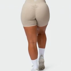 Muscle Nation Signature Scrunch Bike Shorts - Bone 30% EOFY SALE