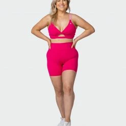 Muscle Nation 30% EOFY SALE Signature Scrunch Bike Shorts - Pink Punch