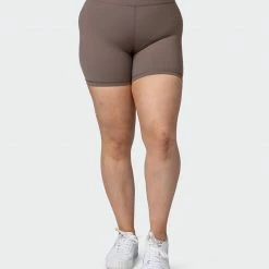 Muscle Nation Signature Scrunch Bike Shorts - Taupe 30% EOFY SALE