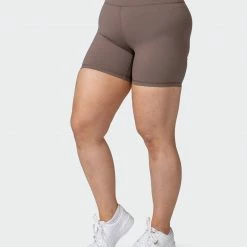 Muscle Nation Signature Scrunch Bike Shorts - Taupe 30% EOFY SALE