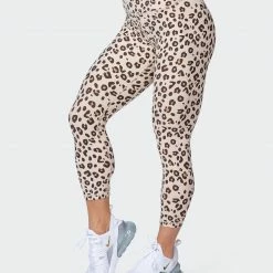 Muscle Nation Signature Scrunch 7/8 Leggings - Cheetah Print (Silicon Patch Logo)