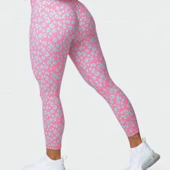 Muscle Nation Scrunch Bum Signature Scrunch 7/8 Leggings - Cotton Candy Cheetah Print