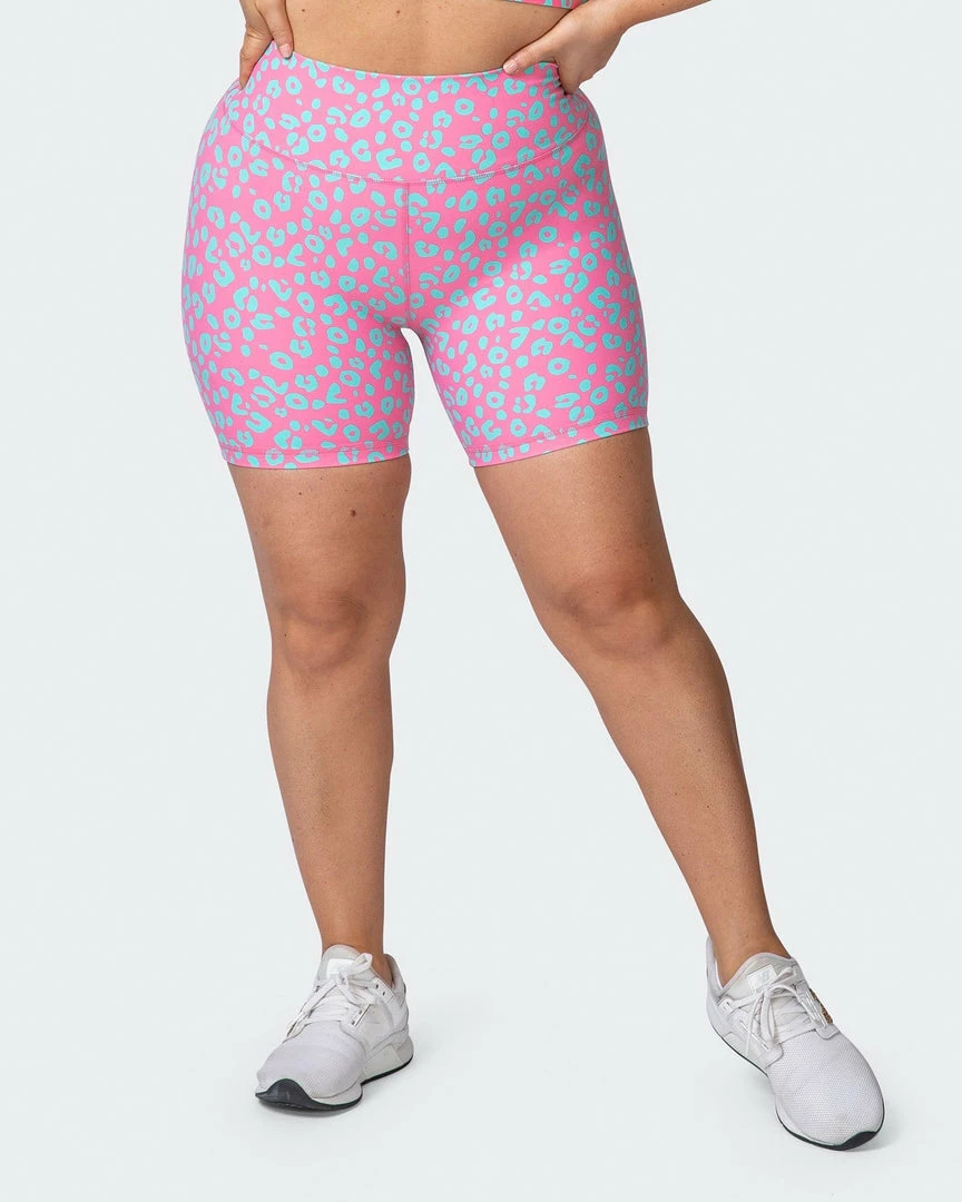 Discount ๐ Muscle Nation Signature Scrunch Bike Shorts - Cotton ๐ฌ Candy Cheetah Print โจ 3 Muscle Nation Signature Scrunch Bike Shorts - Cotton Candy Cheetah Print