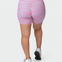 Muscle Nation Signature Scrunch Bike Shorts - Cotton Candy Cheetah Print