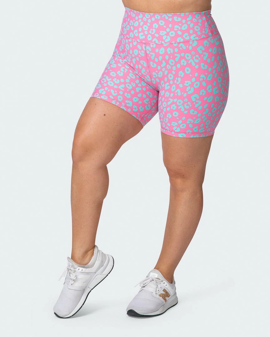 Discount ๐ Muscle Nation Signature Scrunch Bike Shorts - Cotton ๐ฌ Candy Cheetah Print โจ 7 Muscle Nation Signature Scrunch Bike Shorts - Cotton Candy Cheetah Print
