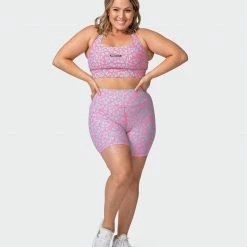 Discount ๐ Muscle Nation Signature Scrunch Bike Shorts - Cotton ๐ฌ Candy Cheetah Print โจ 18 Muscle Nation Signature Scrunch Bike Shorts - Cotton Candy Cheetah Print