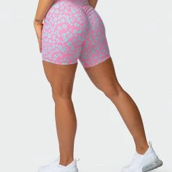 Discount ๐ Muscle Nation Signature Scrunch Bike Shorts - Cotton ๐ฌ Candy Cheetah Print โจ 20 Muscle Nation Signature Scrunch Bike Shorts - Cotton Candy Cheetah Print