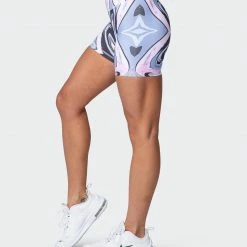 Muscle Nation Signature Scrunch Bike Shorts - Marble Print