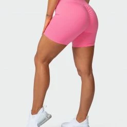 Muscle Nation Signature Scrunch Bike Shorts - Pink Lemonade Scrunch Bum