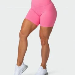 Muscle Nation Signature Scrunch Bike Shorts - Pink Lemonade Scrunch Bum