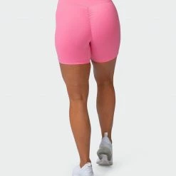 Muscle Nation Signature Scrunch Bike Shorts - Pink Lemonade Scrunch Bum