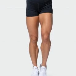 Muscle Nation Signature Scrunch Booty Shorts - Black (Silicon Patch Logo) Featured