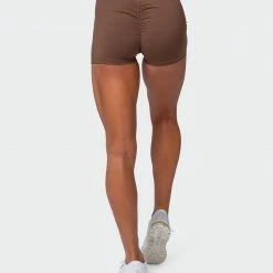 Muscle Nation Featured Signature Scrunch Booty Shorts - Chestnut