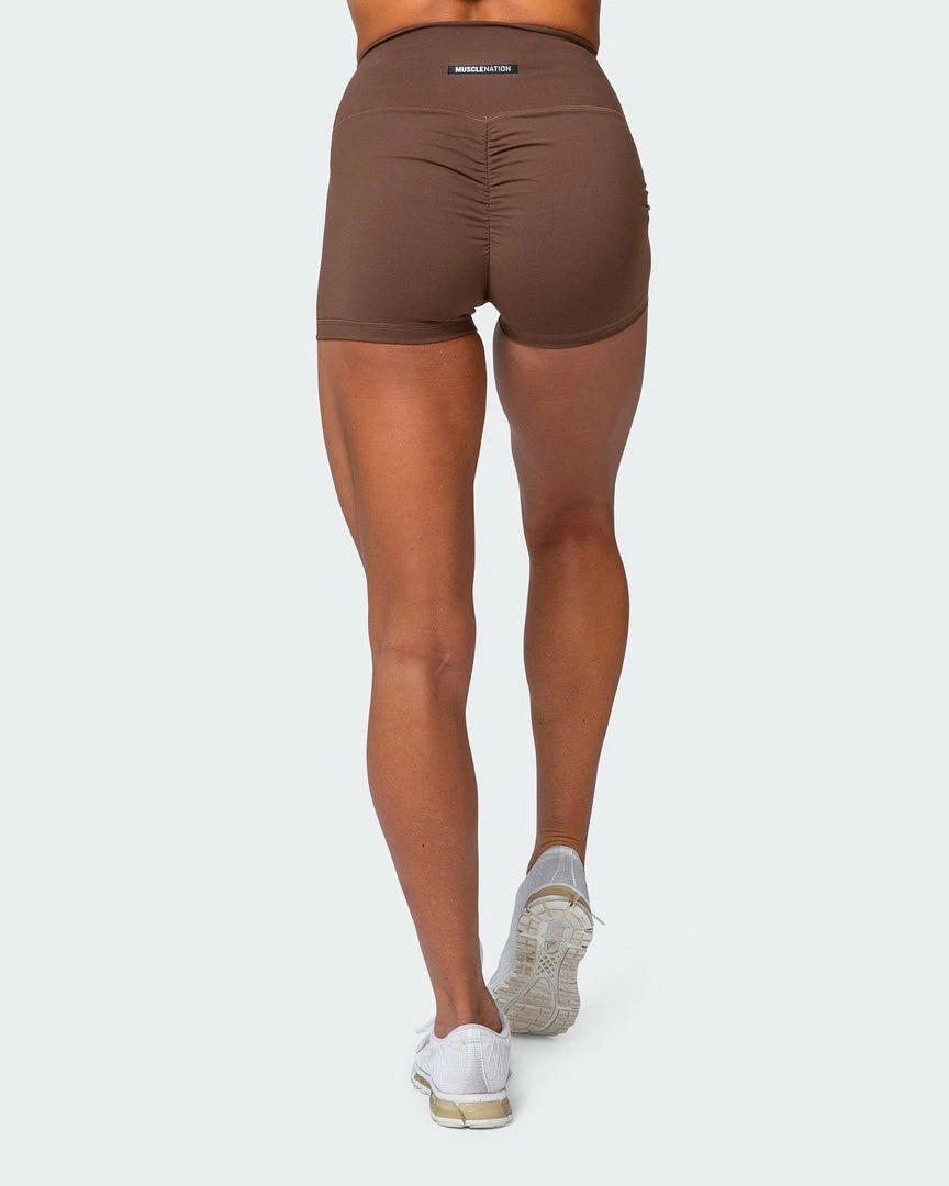 Wholesale ๐ฅ Muscle Nation Featured Signature Scrunch Booty Shorts - Chestnut โญ 3 Muscle Nation Featured Signature Scrunch Booty Shorts - Chestnut