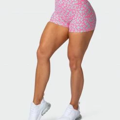 Muscle Nation Scrunch Bum Signature Scrunch Booty Shorts - Cotton Candy Cheetah Print