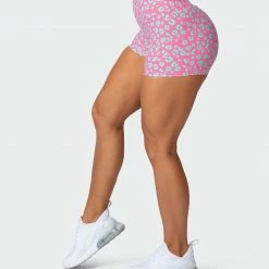 Muscle Nation Scrunch Bum Signature Scrunch Booty Shorts - Cotton Candy Cheetah Print