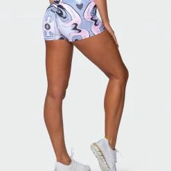 Muscle Nation Featured Signature Scrunch Booty Shorts - Marble Print