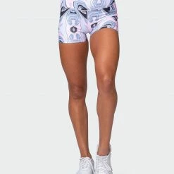 Muscle Nation Featured Signature Scrunch Booty Shorts - Marble Print