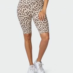 Muscle Nation Signature Scrunch Referee Length Shorts - Cheetah Print Scrunch Bum