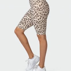 Muscle Nation Signature Scrunch Referee Length Shorts - Cheetah Print Scrunch Bum