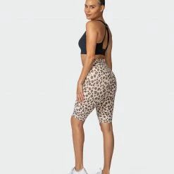 Muscle Nation Signature Scrunch Referee Length Shorts - Cheetah Print Scrunch Bum