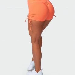 Buy ⭐ Muscle Nation Signature Scrunch Tie Up Shorts - Citrus 🌟 14 Muscle Nation Signature Scrunch Tie Up Shorts - Citrus
