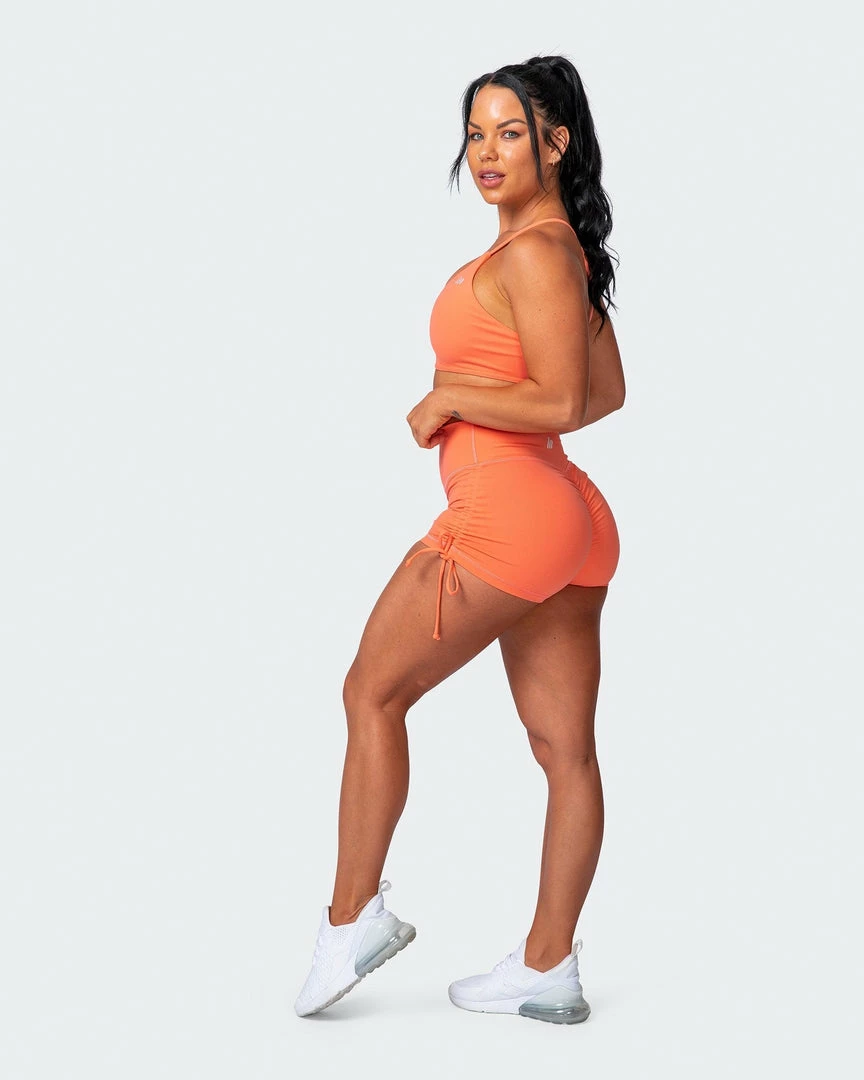 Buy ⭐ Muscle Nation Signature Scrunch Tie Up Shorts - Citrus 🌟 10 Muscle Nation Signature Scrunch Tie Up Shorts - Citrus