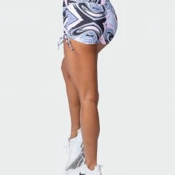 Best deal ๐ Muscle Nation Featured Signature Scrunch Tie Up Shorts - Marble Print โค๏ธ 11 Muscle Nation Featured Signature Scrunch Tie Up Shorts - Marble Print
