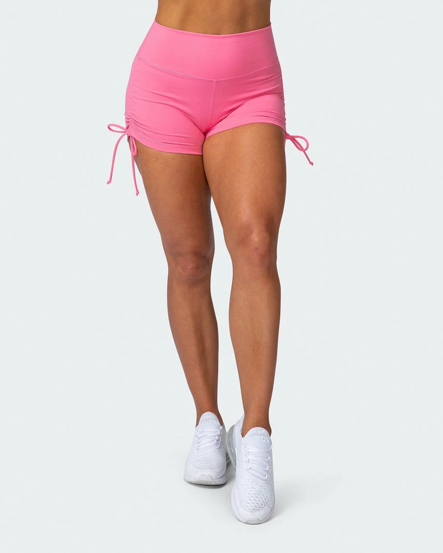 Brand new 🎁 Muscle Nation Scrunch Bum Signature Scrunch Tie Up Shorts - Pink Lemonade 🤩 5 Muscle Nation Scrunch Bum Signature Scrunch Tie Up Shorts - Pink Lemonade