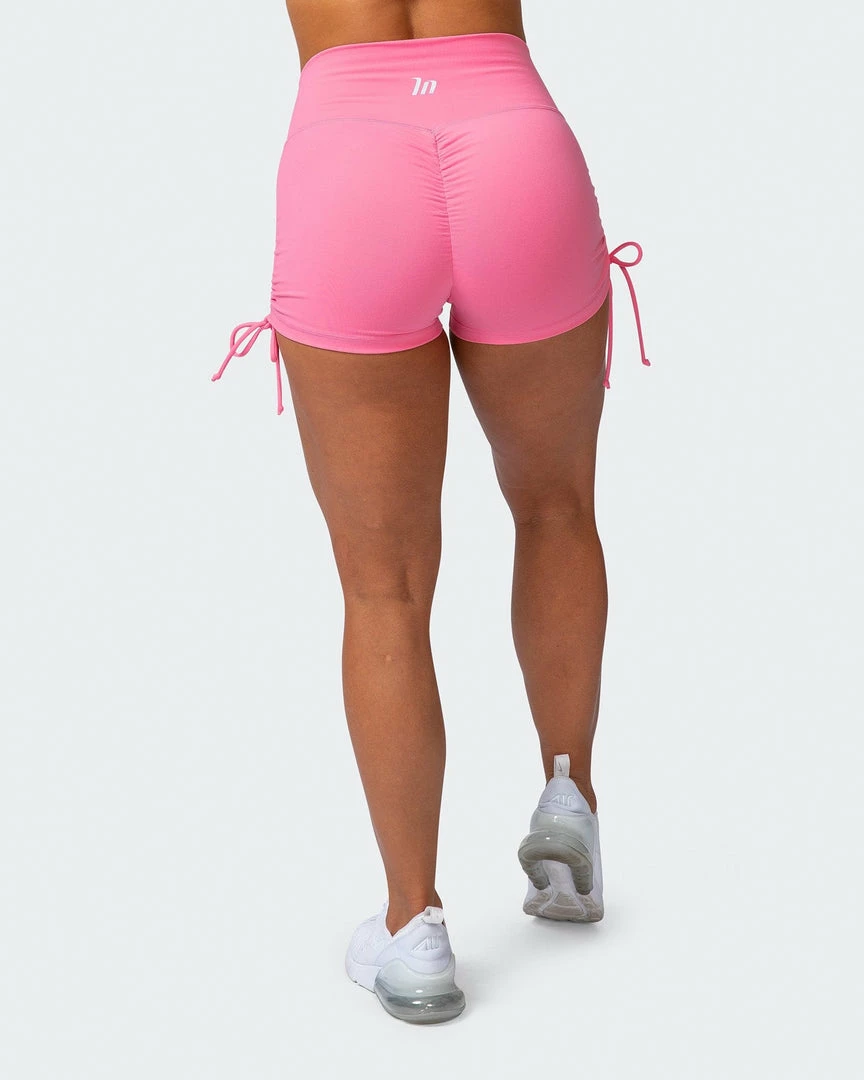 Brand new 🎁 Muscle Nation Scrunch Bum Signature Scrunch Tie Up Shorts - Pink Lemonade 🤩 6 Muscle Nation Scrunch Bum Signature Scrunch Tie Up Shorts - Pink Lemonade