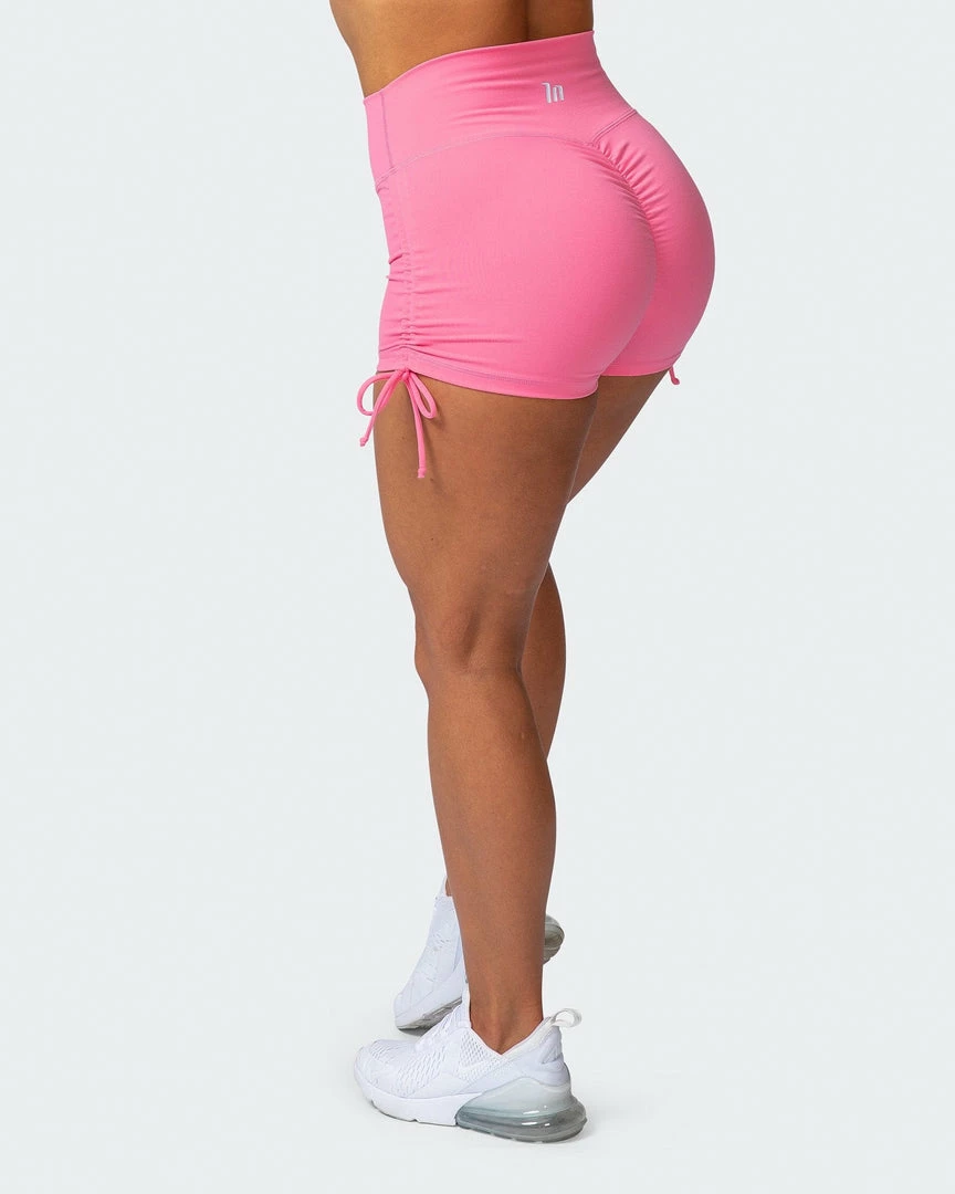 Brand new 🎁 Muscle Nation Scrunch Bum Signature Scrunch Tie Up Shorts - Pink Lemonade 🤩 7 Muscle Nation Scrunch Bum Signature Scrunch Tie Up Shorts - Pink Lemonade