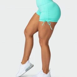 Muscle Nation Scrunch Bum Signature Scrunch Tie Up Shorts - Sea Glass