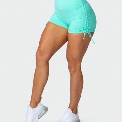 Muscle Nation Scrunch Bum Signature Scrunch Tie Up Shorts - Sea Glass