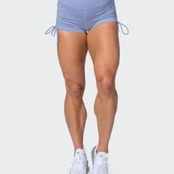 Muscle Nation Signature Scrunch Tie Up Shorts - Storm