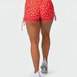 Muscle Nation Scrunch Bum Signature Scrunch Tie Up Shorts - Vibrant Cheetah Print