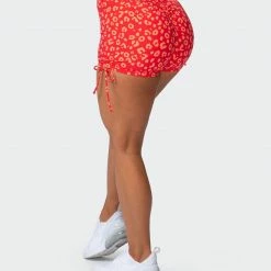 Muscle Nation Scrunch Bum Signature Scrunch Tie Up Shorts - Vibrant Cheetah Print