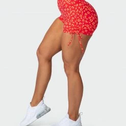 Muscle Nation Scrunch Bum Signature Scrunch Tie Up Shorts - Vibrant Cheetah Print