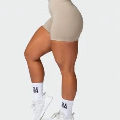 Muscle Nation Signature Scrunch Midway Shorts - Bone